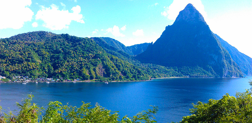 Saint Lucia mountain and forest landscape